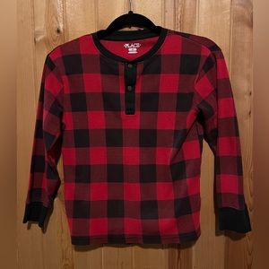 The Children’s Place boys buffalo-plaid long-sleeved top. Size medium, 7/8.